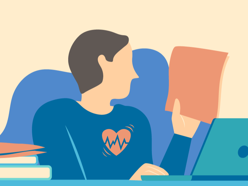 Person Looking At Paper While Heart Is Beating
